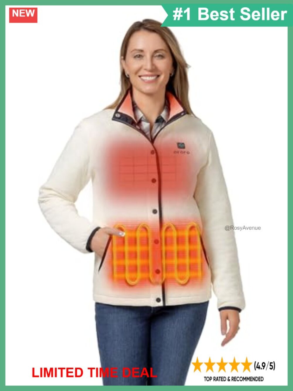 ORORO Women's Heated Quilted Jacket USB-C Rechargeable